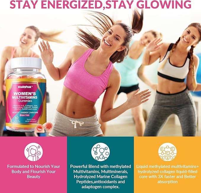Methylated Multivitamin Gummies for Women | Women’s Multivitamin Gummies with Methylated Folate, Iron, Biotin & Inositol | Sugar Free Women’s Daily Vitamin for Energy, Immune, Hair & Skin | 60 Ct