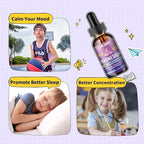 Kids Magnesium Liquid Drops-Magnesium Glycinate Liquid for Kids Supplement-w/L-theanine, Omega-3, Vitamin B6, D3 - for Sleep, Relaxation, Brain, Bones - Grape Flavor, 2 Fl Oz