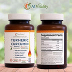 A1Vitality NovaSOL Turmeric Curcumin 1000mg – Clinically Proven 185x Higher Absorption – Promotes Joint Comfort, Mobility & Overall Wellness – Non-GMO, Doctor Formulated, 60 Softgels.