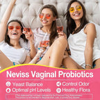 Vaginal Probiotics Gummies for Women PH Balance, Odor Control with Prebiotics, Cranberry, D-Mannose, Promotes Feminine Healthy Vaginal Flora, Urinary Tract, Yeast, Digestive Support, Sugar Free,120Cts