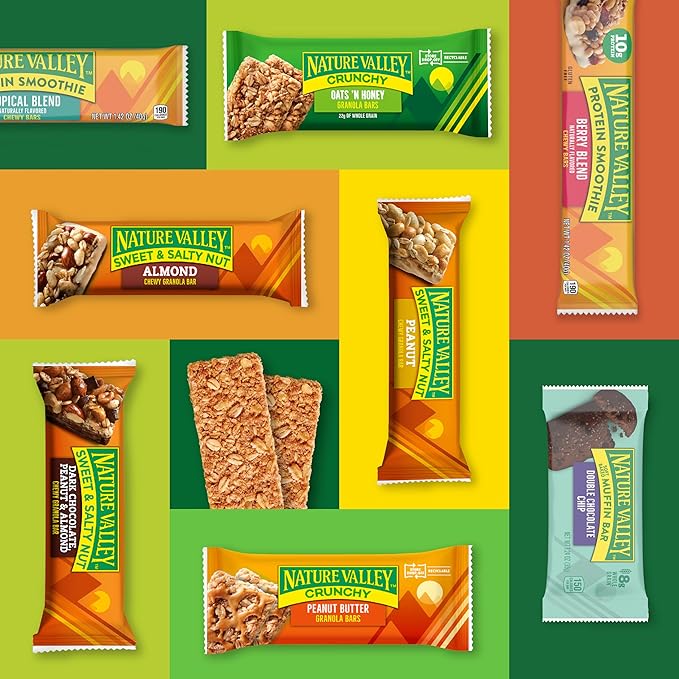 Nature Valley Creamy Protein Bars, Cinnamon Almond Butter, 10g Protein Snacks, 5 Bars, 7.45 oz