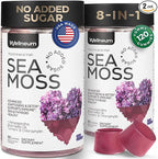 Multimineral Sea Moss Gummies 3000 Mg with Probiotic, Bladderwrack, Black Seed Oil, Ashwagandha, Burdock Root (2 Pack) - Irish Seamoss for Immunity, Thyroid and Gut Health - Vegan, Sugar Free