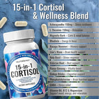Cortisol Detox Supplement Men Women - Reduce Lower Cortisol High Cortisol Reducer Blocker Control - Supports Stress Mood Rest Adrenal Calm Relax with Ashwagandha L-Theanine Magnesium