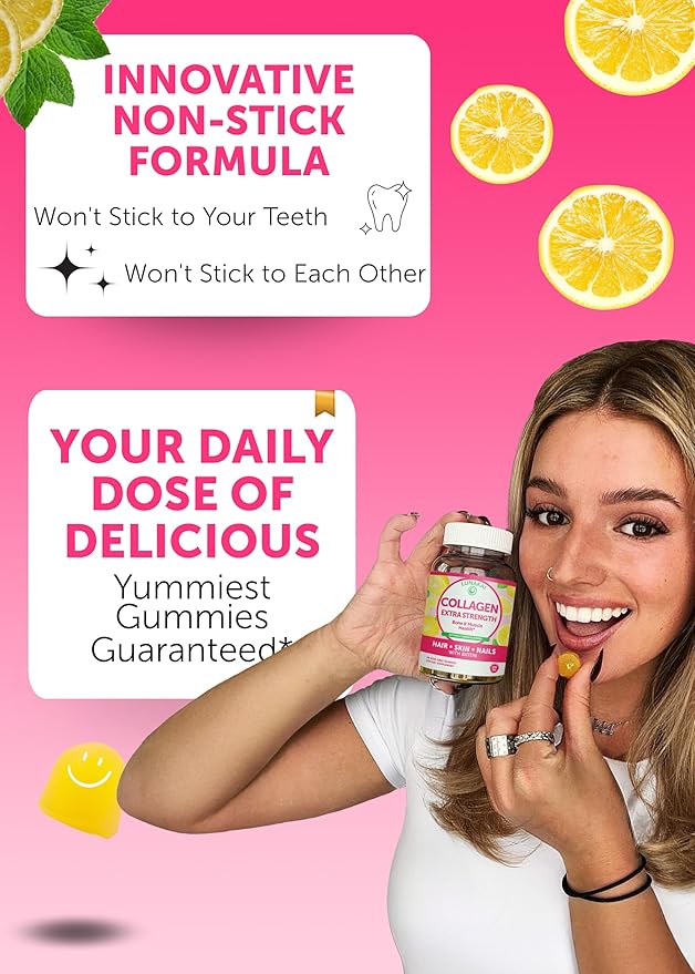 Lunakai Collagen Gummies - Tastiest Proprietary Formula - 200mg Hydrolyzed Collagen Gummies for Women and Men with Biotin, Zinc, Vitamin C and E - Non-GMO Anti Aging Supplement for Women - 6 Pack