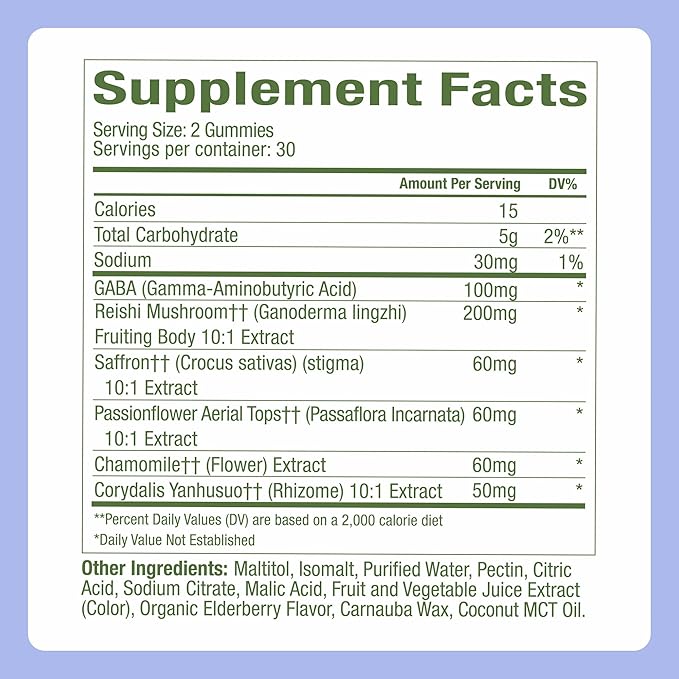 Plant People WonderSleep Mushroom Gummies Supplement for Sleep, No Melatonin with Reishi Super Mushrooms, Wild Elderberry Flavor, Sugar-Free (60 Count)
