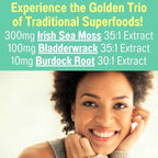 Moringa Irish Sea Moss Chlorophyll EGCg Green Tea Burdock Root Bladderwrack Super Greens Gummies, Powder Capsules Pills Liquid Drops Oil Tincture Supplement Supplements Alt, Organic Green Seamoss