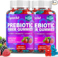 Prebiotic Fiber Gummies, 5g Fiber per Serving, 2 Billion CFU Bacillus Coagulans + Vitamin D3, Sugar Free Pectin Mixed Berry Gummies, Inulin (FOS) + Acacia + Apple Pectin, 120 Gummies (60 Servings)