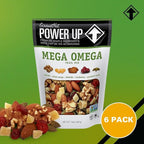Power Up Mega Omega Trail Mix – Cranberries, Mango, Almonds, Walnuts & Pumpkin Seeds – Non-GMO, Vegan, Gluten-Free, No Artificial Ingredients, No Added Sodium – 14 oz Resealable Bags (Pack of 6)