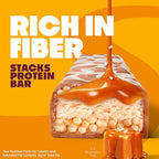 Quest Nutrition Stacks Protein Bars, Salted Caramel Flavor, 20g Protein, 2g Net Carbs, 1g Sugar, High Fiber, Low Sugar, Gluten Free, 12 Count