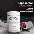 Codeage Liposomal CoQ10 Max Supplement - 250 mg Coenzyme Q10 with Vitamin E Isomers Tocopherols - 2-Month Supply - 1 Capsule Per Serving - Liposomal Delivery - Non-GMO, Gluten-Free - 60 Capsules
