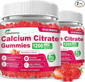 180 Count Calcium Citrate Gummies - Calcium Gummies with Magnesium & 4 Essential Vitamins Support Bone, Muscle, Teeth, Immunity, Calcium Supplements for Women & Men, Strawberry Flavor
