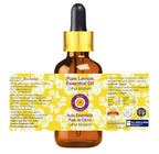 Deve Herbes Pure Lemon Essential Oil (Citrus limonum) with Glass Dropper Steam Distilled 10ml (0.33 oz)