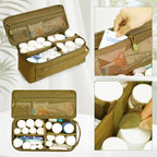 First Aid Bag Empty Pill Box Organizer,Tactical Medical Bag Case,Portable EDC Travel Medicine Pill Bottle Organizer (Brown)