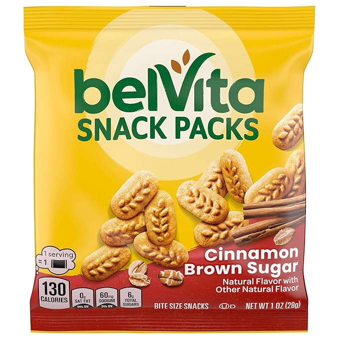 belVita Bite Size Snacks Variety Pack, Blueberry, Chocolate and Cinnamon Brown Sugar Crunchy Bites, 40 Snack Packs