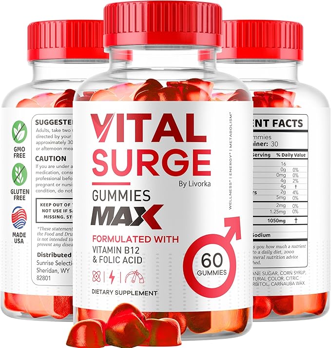 (2 Pack) Vital Surge - Vital Surge for Men, Max Maximum Strength 1050 MG, VitalSurge Supplement Support Gummy Advanced Formula, Premium Vitamin Gomitas (120 Gummies)