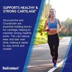 BioEmblem Joint Support - Glucosamine Chondroitin + MSM 1500 MG - with Boswellia, Turmeric & Hyaluronic Acid - Joint Health Supplement, Mobility, Flexibility, Cartilage - Non-GMO - 90 Caps