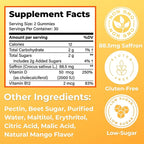 Loom Saffron Gummies with Vitamin D3 & B12 – Natural Mood & Energy Support for Emotional Balance and Stress Relief – Tropical Mango, 60 Count (60 Count, Mango)