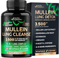 Mullein Lung Detox - Mullein Leaf Extract - Marshmallow Root | Echinacea | Oregano | Quercetin | NAC - 15-in-1 Lung Support & Cleanse for Smokers Supplement - Made in USA - As Drops - 60 Capsules