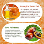 softbear Pumpkin Seed Oil Gummies, Organic Pumpkin Seed Oil Supplement with Saw Palmetto for Hair Growth & Skin Health, Cold Pressed/Suagr-Free, Raspberry Flavor 60 Count