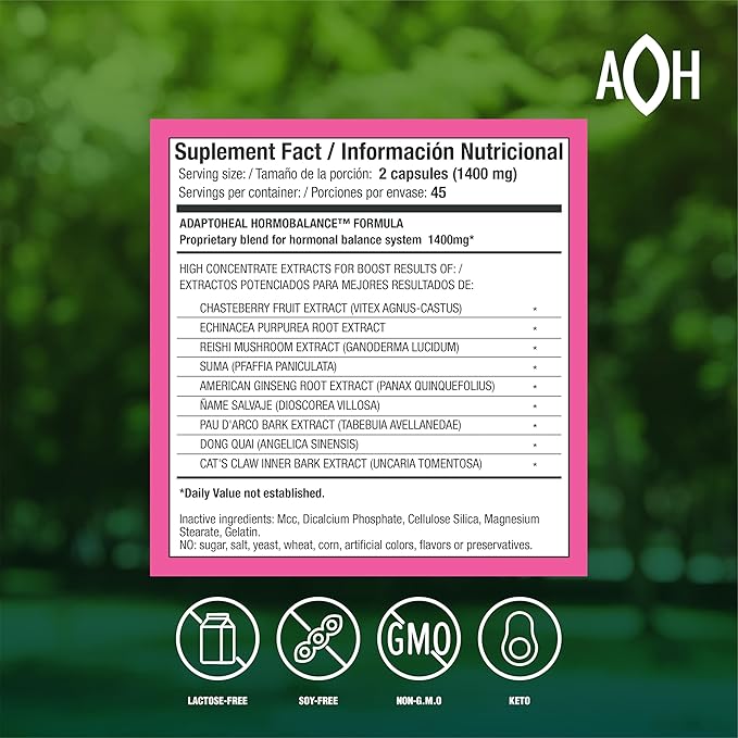 Hormone Balance for Women – Menopause & PMS Support Supplement – Adaptogens for Female Balance & Wellness – 90 Vegan Capsules