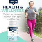 FREEDA Calcium 600 mg – Bone, Joint and Teeth Support – 600mg Pure Calcium Supplements for Women & Men – Healthy Muscle and Nerve Function – GF, Easy-to-Swallow Coated Tablets (100 Ct)