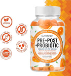NutraPep Prebiotic Probiotic & Postbiotic Gummies for Women Men & Kids Children - High Potency 5 Billion CFU - Sugar-Free & Gluten Free