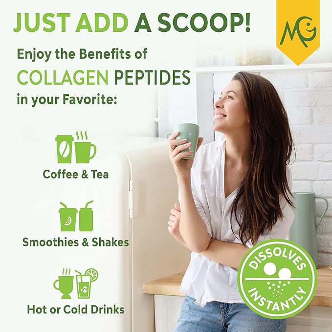 MariGold Grass-fed Collagen Peptides Powder Strawberry Sundae 1LB - 100% Pure, Type I & III Bovine Hydrolyzed Collagen, Non-GMO, Hormone Free, Soy Free, Gluten Free, Dairy Free, Keto-Friendly