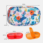 Serfeymi Weekly Travel Pill Organizer 2 Times A Day AM PM Rainbow Pill Box 7 Day with Zipper Canvas Pill Case, Medicine Organizer for Pills, Vitamins, Fish Oils - Purple 01+ Bloom 01