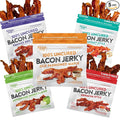 Bacon Jerky Variety Pack | 5 Flavors & Up to 24g Protein Per Bag | Fully Cooked, Tender, Easy to Chew, USA Made, High Protein Carnivore Snacks | Unique Gifts for Men (5 Bags)