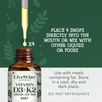Live Wise Naturals Vitamin D3 K2 Drops for Babies - Concentrated Formulation, 225 Servings at 400 IU, 5 MCG (MK-7), Micro-Dose Dropper, Gentle Daily Supplementation, Early Development & Precise Dosing