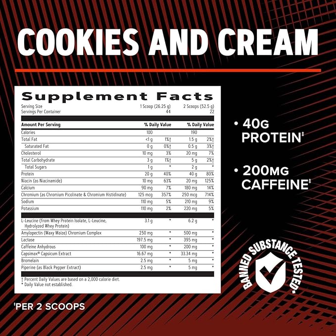 GNC AMP Wheybolic Ripped - Cookies and Cream (22 Servings)