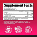 Sugar Free Beet Root Gummies - Nitric Oxide Gummies Infused with Coconut Oil for Highest Absorption - Supports Energy & Whole Body Health - Delicious Strawberry Flavor - 60 Count (30 Day Supply)
