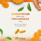 Nature's Base Turmeric and Ginger Supplement - with Curcumin, Apple Cider Vinegar & BioPerine Black Pepper Extract - 95% Curcuminoids - 240 Capsules