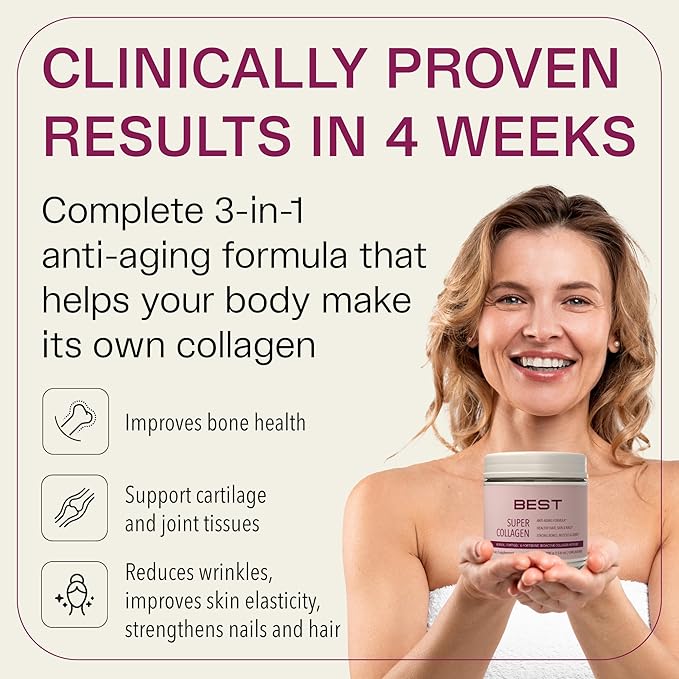 FORTIBONE® Collagen - 3 Clinically-Supported Bioactive Collagen Peptides with FORTIBONE®, FORTIGEL®, VERISOL® Unflavored Collagen for Women - Reduce Wrinkles, Improve Bone Density - 30 Servings