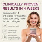 FORTIBONE® Collagen - 3 Clinically-Supported Bioactive Collagen Peptides with FORTIBONE®, FORTIGEL®, VERISOL® Unflavored Collagen for Women - Reduce Wrinkles, Improve Bone Density - 30 Servings