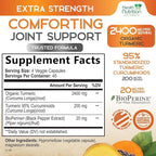 Turmeric Curcumin Supplement 2600mg - 95% Curcuminoids with Organic Turmeric & BioPerine Black Pepper for Best Absorption, Nature's Vegan Joint Support, Non-GMO Tumeric, Bottled in USA - 180 Capsules