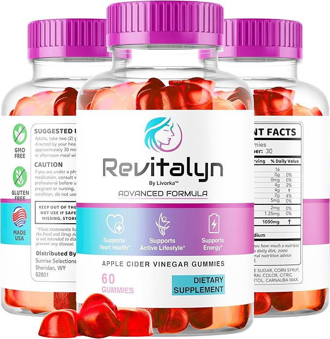 (2 Pack) Revitalyn Gummies - Revitalyn Apple Cider Vinegar Daily Formula for Skin Health, RevitalynAppleCider Gummy Premium Support Healthy All Natural Advanced Formula, 120 Gummies for 2 Months