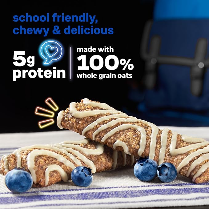 KIND Kids Granola Bars, Blueberry Muffin, Gluten Free, Low Sodium, Peanut and Tree Nut Free Snacks, 5g Protein, 5 Count
