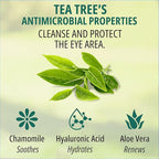 200 PCs Tea Tree Eyelid Wipes – Cleaning Eye Wipes for People with Dry Eyes – Gentle Eyelid Cleanser with Hyaluronic Acid, Chamomile and Aloe – Individually Wrapped & Biodegradable - 2 pack