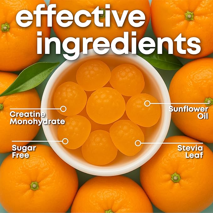 her own Creatine Gummies for Women – 3g Creatine Monohydrate per Serving – Energy, Endurance & Glute Support – Sugar Free, Vegan, Gluten Free, Non-GMO – Tangerine Flavor, 90 Gummies