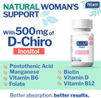 60 Day Supply | D-Chiro Inositol Supplement for PCOS - 500mg | Folic Acid, Vitamin B6, B12, D3 & Biotin | Polycystic Ovary Syndrome | Hormonal Balance & Fertility Support