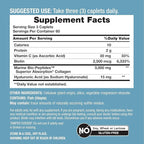 NeoCell Marine Collagen Peptides Supplement | 180 Caplets | with Hyaluronic Acid | Double Strength Formula | Nails, Skin, & Hair