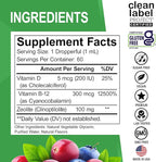 Zeolite Detox for Kids Liquid Drops - Advanced Clinoptilolite with Pure Vitamins B12 & D - Kids Gentle Body Daily Cleanse Focus & Speech Extra Clinoptilolite Zeolite Drops Detox Cleanse Supplement 2oz