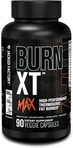 Jacked Factory Burn-XT Max - High-Performance Thermogenic Fat Burner & Appetite Suppressant for Weight Loss w/PurCaf Organic Caffeine, MitoBurn, Green Tea, Acetyl L Carnitine & More - 90 Capsules