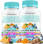 10-in-1 Immune Support with Elderberry, D3, Selenium, Quercetin, Zinc, Vitamin C, Ginger, Turmeric Curcumin, B6, Echinacea – Immune Defense – Made in USA (60 Count (Pack of 2))