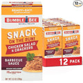 Bumble Bee Snack On The Run! Protein Snack Pack - BBQ Chicken Salad with Crackers - 12g Protein per Box - Ready to Eat Easy-Open Canned Chicken Salad (Pack of 12)