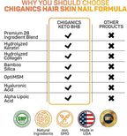 10X Potent Hair Skin and Nail Growth Vitamins Infused with Keratin + Collagen + Silica for Vibrant Hair- Extra Strength Biotin 5000mcg