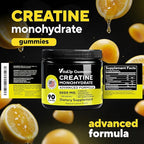 VitaUp Creatine Monohydrate Gummies for Men & Women - USA Made Monohydrate Creatine for Men 5000mg Per Serving - Supports Energy Levels, Training Endurance & Muscle Performance - 90 Gummies