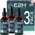 E2H All Natural Women's Wellness, Hormone Balance and PMS Relief with Black Cohosh, Dong Quai and Licorice Root for Hot Flash Relief (3 Bottles)