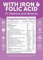 Lunakai USA Made 17-in-1 Prenatal Vitamins for Women with Iron & Folic Acid – Delicious Daily Prenatal Gummies for Maternal Wellness Support, 60ct